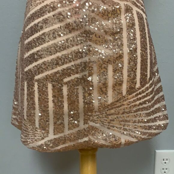 Pink Rose Gold Sequin Holiday Dress Size Small Medium - Picture 8 of 8